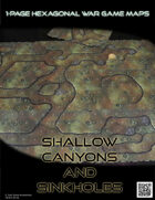 1 Page Hexagonal War Game Maps - Shallow Canyons & Sinkholes (US Letter)