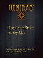 Precursor Exile Army list for Unity Field Agent