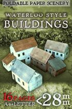 Wargame Waterloo Style Buildings. Foldable paper scenery.