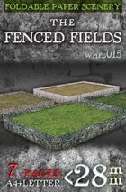 Fenced Fields (whfb015). Foldable paper scenery.