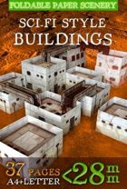 Wargame Sci-Fi Style Buildings. Foldable paper scenery.