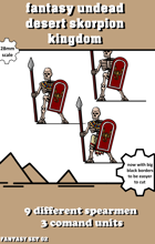 fantasy desert kingdom undead spearmen