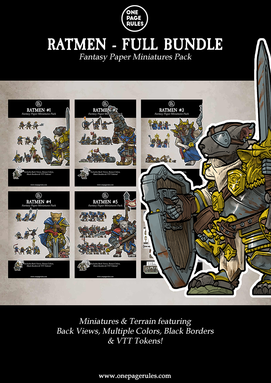 Ratmen - Full Army Bundle - onepagerules | Wargame Vault