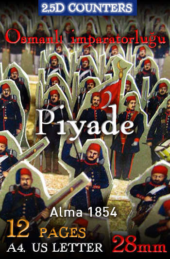 Infantry regiments. Turkish Army. Alma 1854. Osmanlı Imparatorluğu Ordusu. Piyade alayları ('28mm')