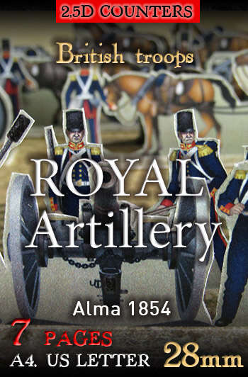 British troops. Royal Artilley. Alma 1854 ('28mm')